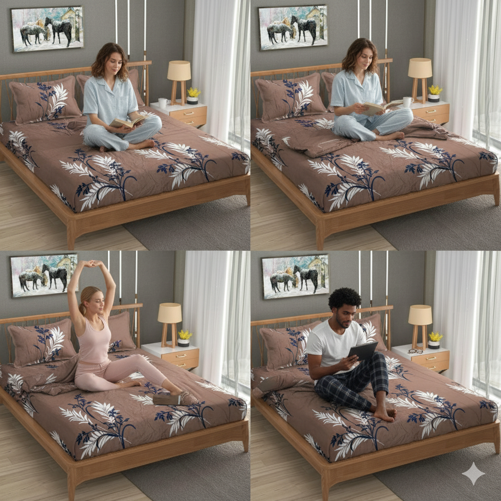 Royal Leaf Brown Bedsheet Set – Elegant, Soft & Distinctly Stylish