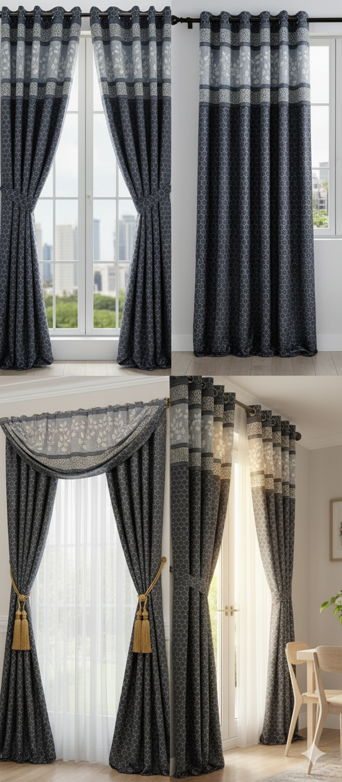 Arctic Wave Premium Designer Curtains