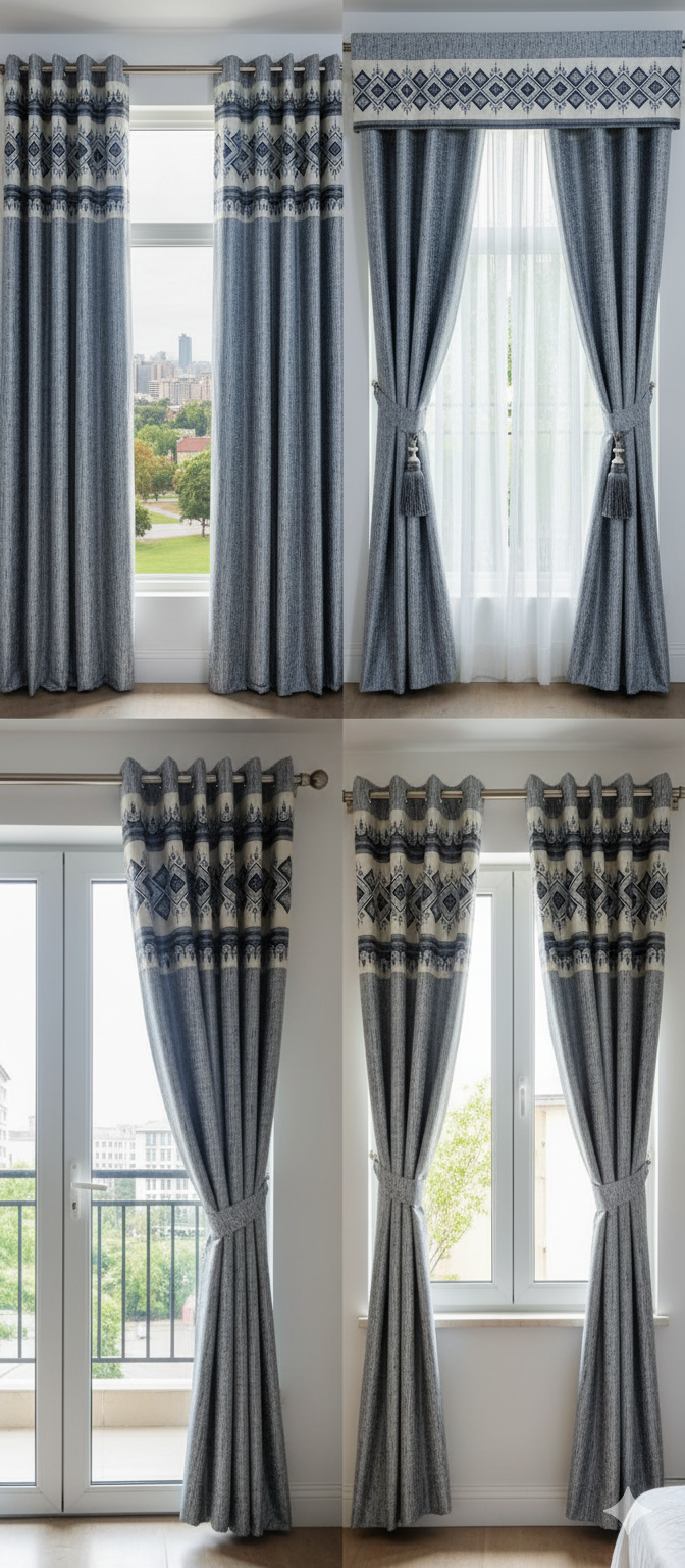 Modern Sky Textured Curtains