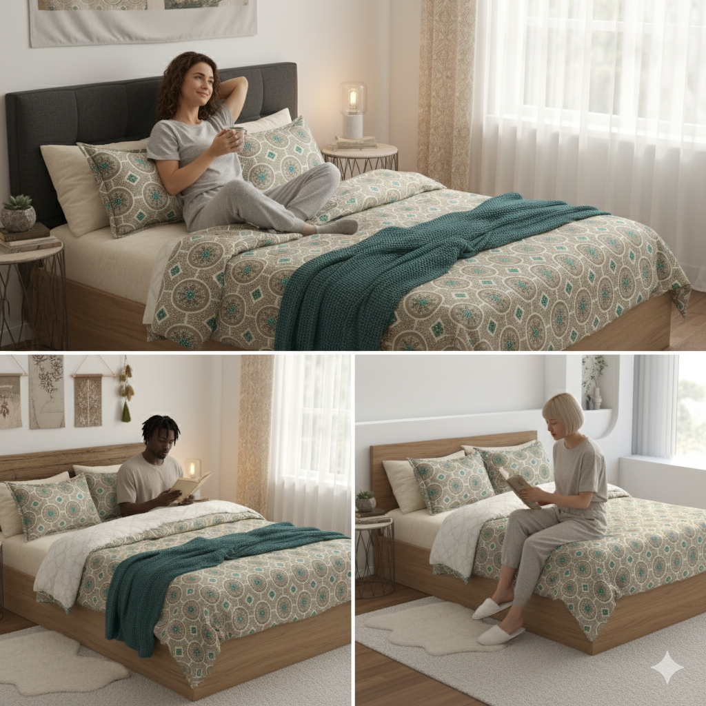 Elegant Harmony Geometric Bedsheet Set – Timeless Design, Supreme Comfort