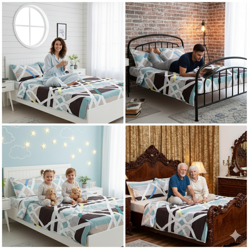 Premium Geometric Print Bedsheet Set