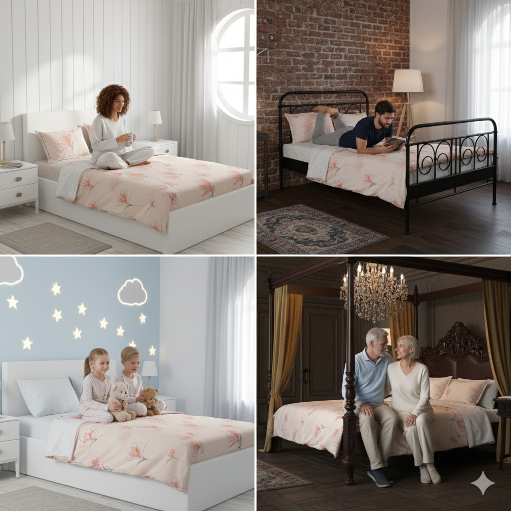 BlushBloom Premium Cotton Floral Bedsheet Set