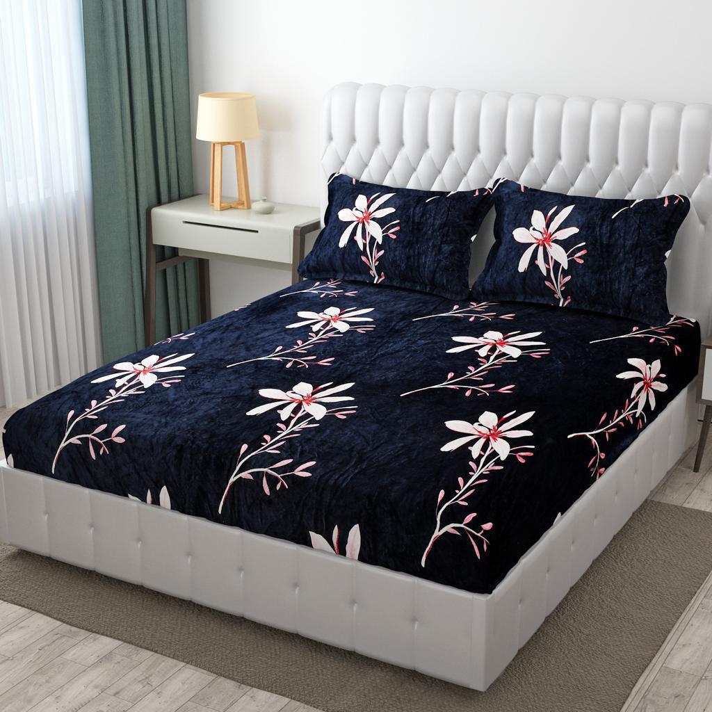 Midnight Bloom Premium Bedsheet Set – Stylish, Soft & Sophisticated