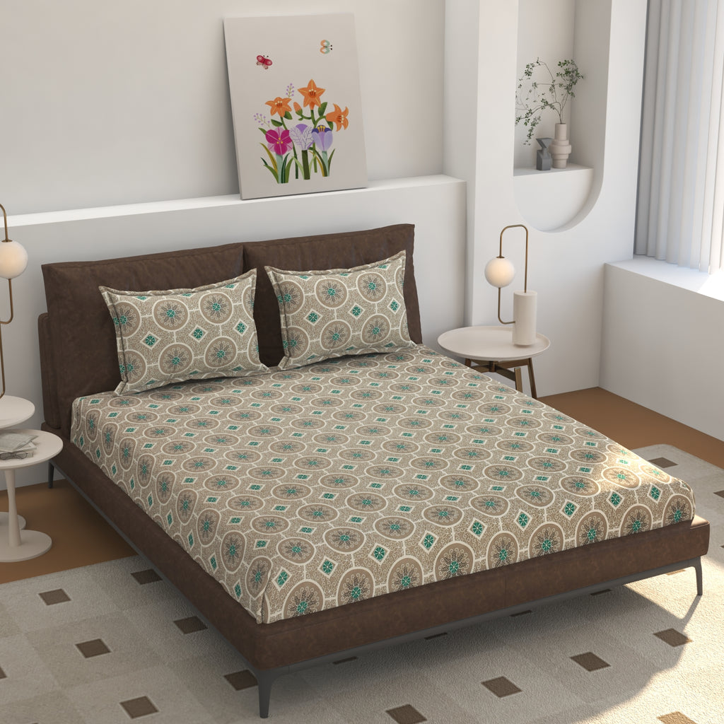 Elegant Harmony Geometric Bedsheet Set – Timeless Design, Supreme Comfort