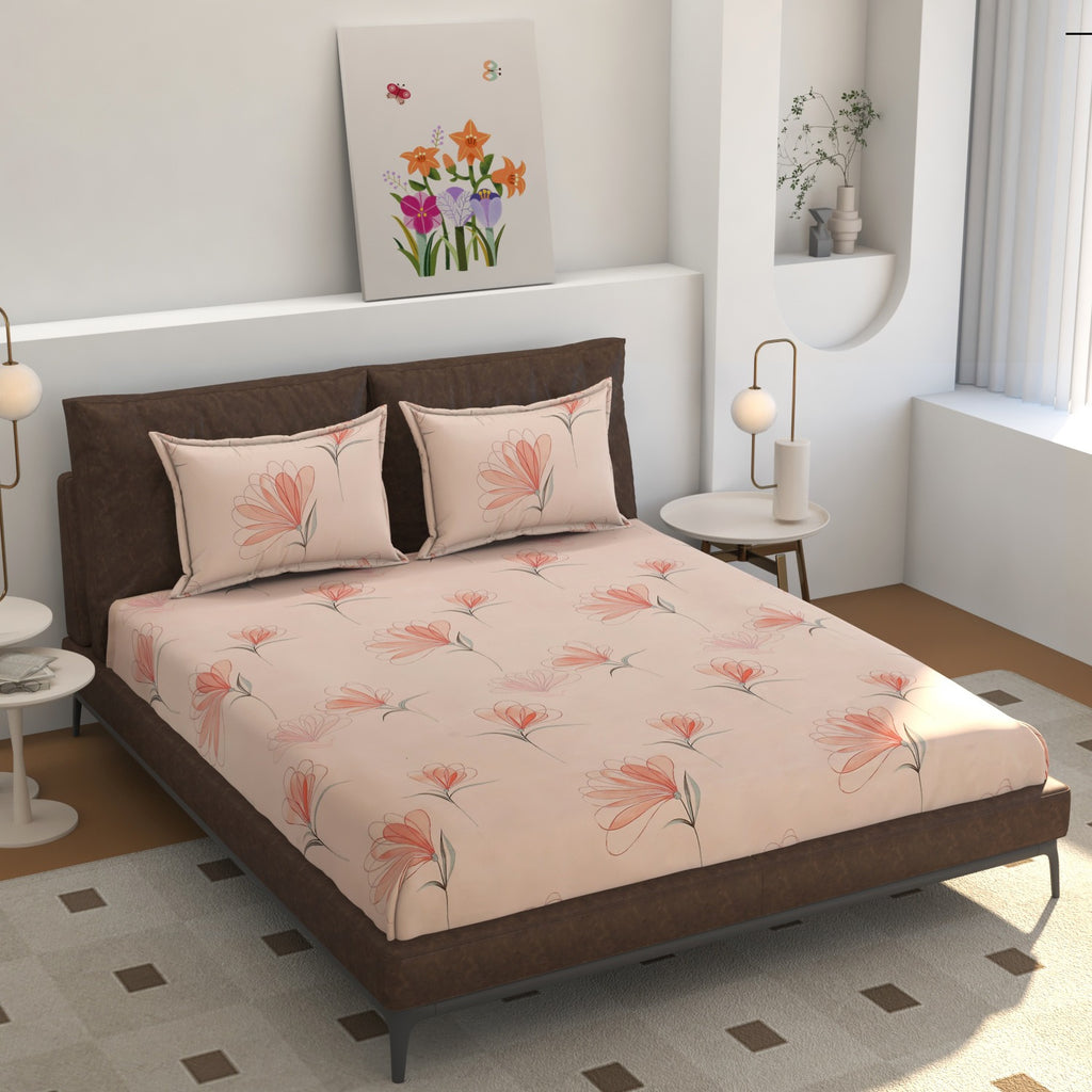 BlushBloom Premium Cotton Floral Bedsheet Set