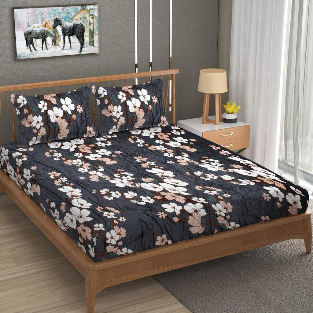 Midnight Blossom Premium Bedsheet Set – Elegant, Soft & Timeless