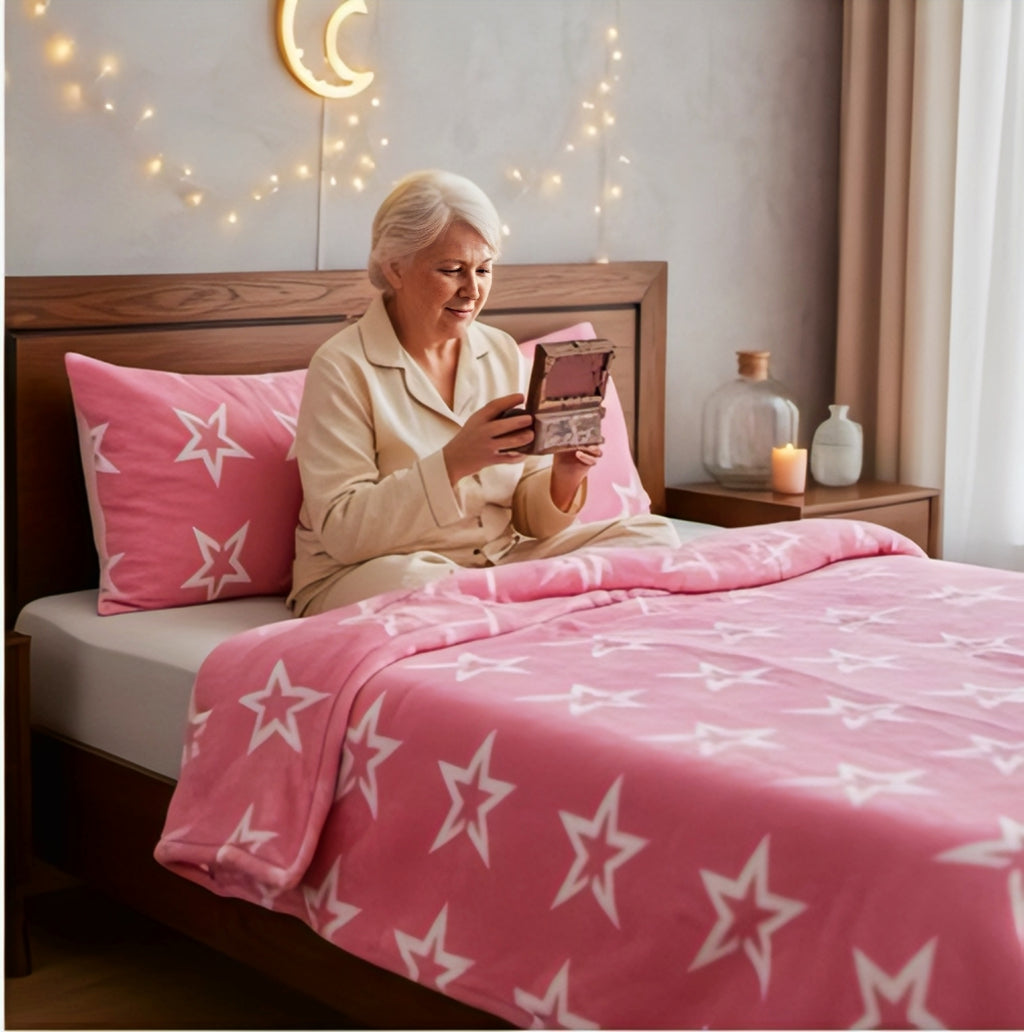 Unique Pink Star Bedsheet Set