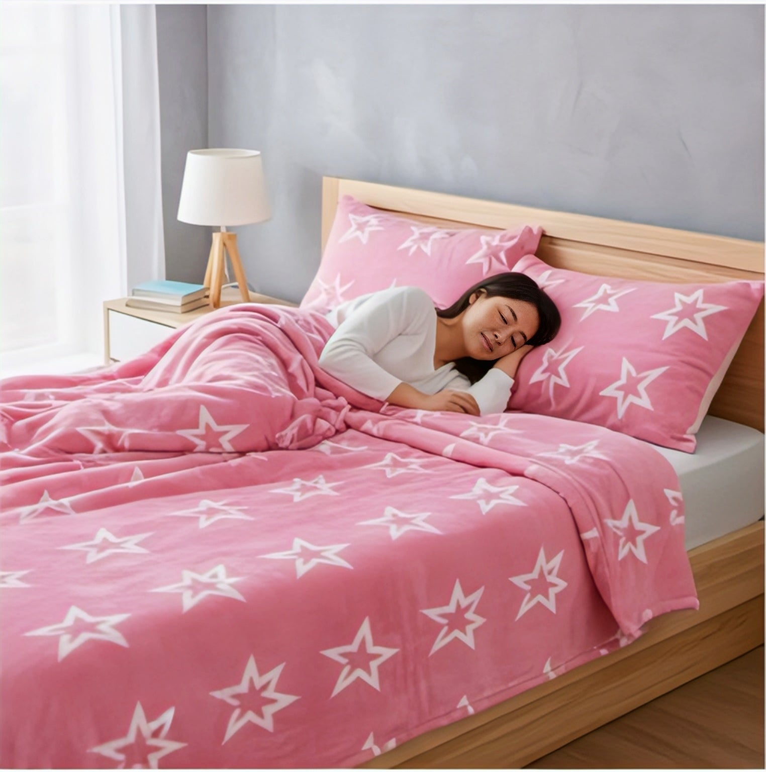 Unique Pink Star Bedsheet Set