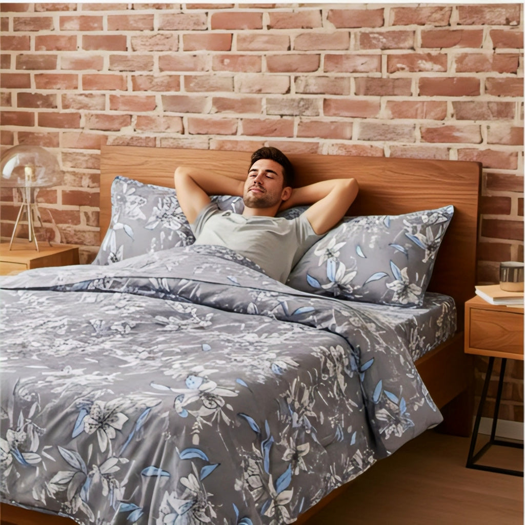 FLORAL GREY BEDSHEET