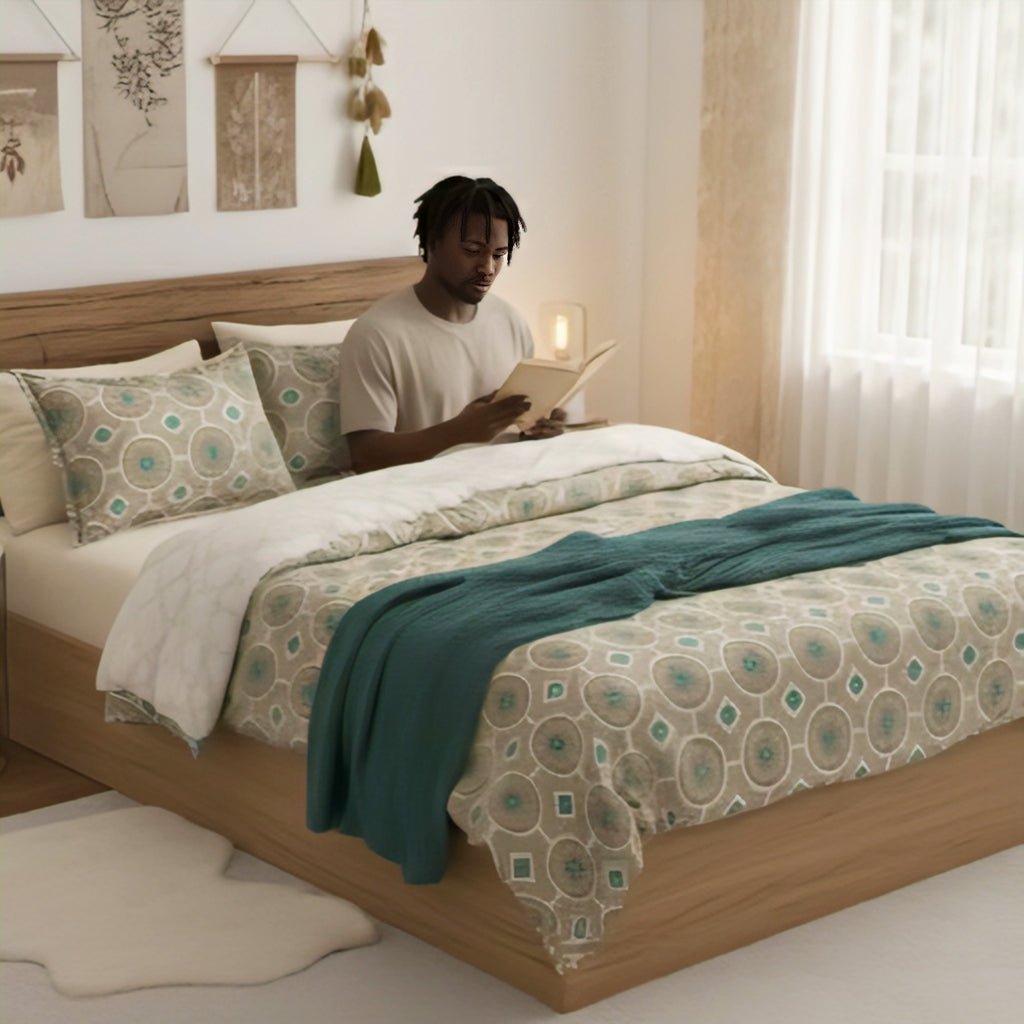 Elegant Harmony Geometric Bedsheet Set – Timeless Design, Supreme Comfort