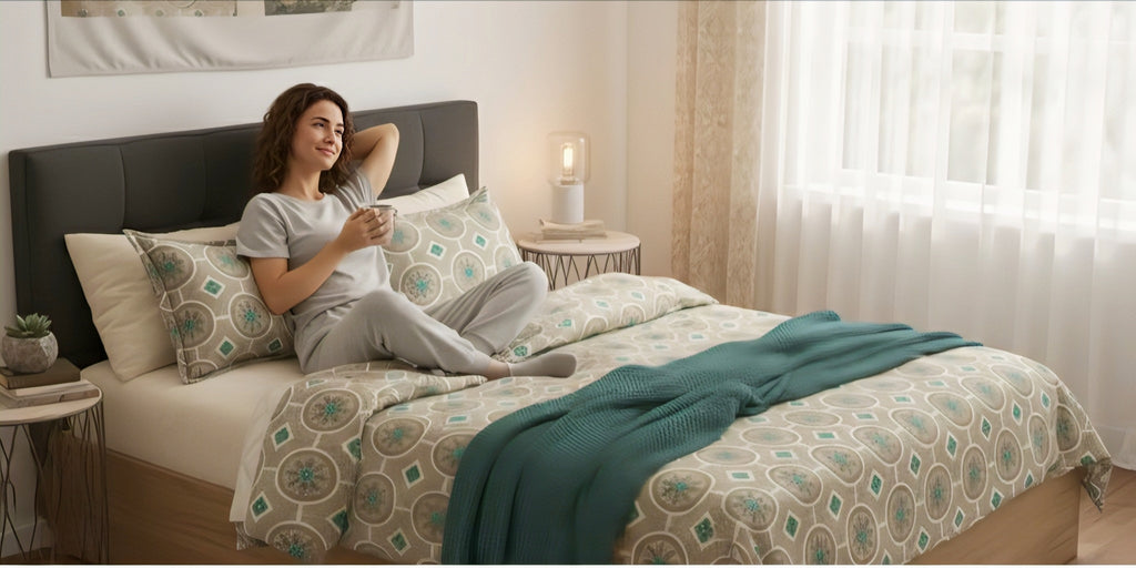 Elegant Harmony Geometric Bedsheet Set – Timeless Design, Supreme Comfort