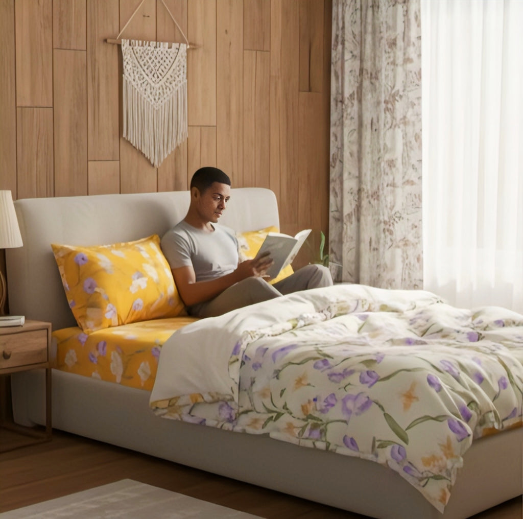 Sunshine Bloom Premium Floral Bedsheet Set – Bright, Elegant & Comfortably Chic