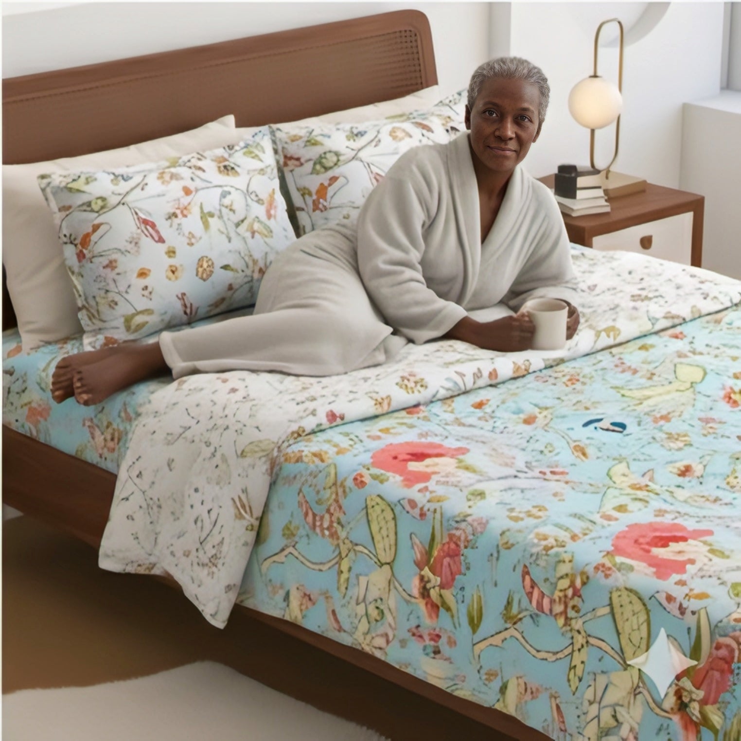 Ocean Bloom Premium Floral Bedsheet Set – Vibrant, Artistic & Comfortably Elegant