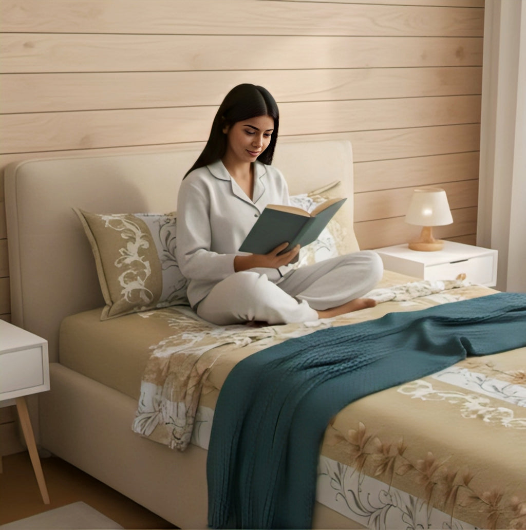 Elegant Floral Stripe Bedsheet Set – Redefine Comfort & Style