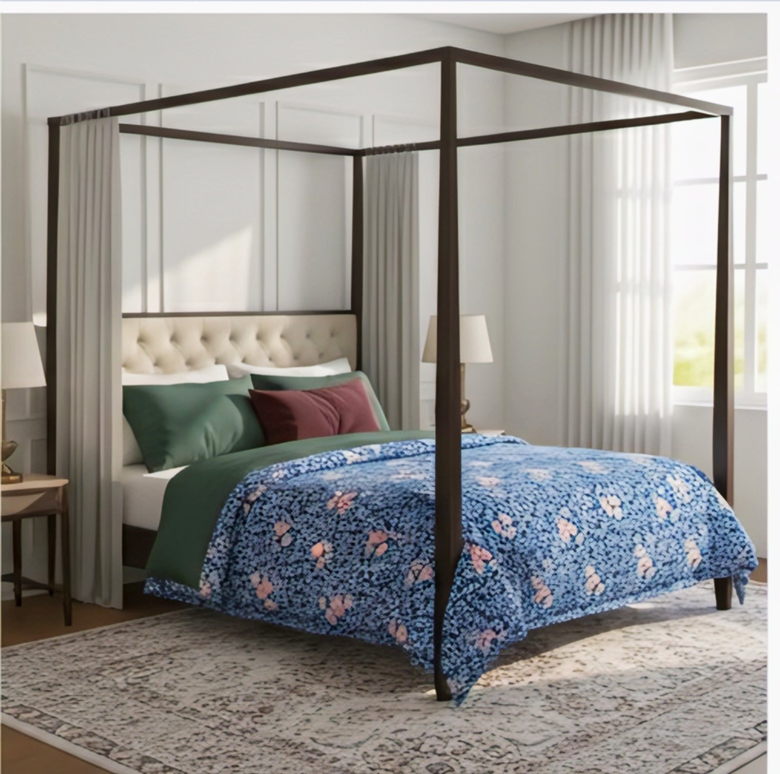 Premium Blue Blossom Bedsheet Set – Timeless Elegance Meets Everyday Comfort