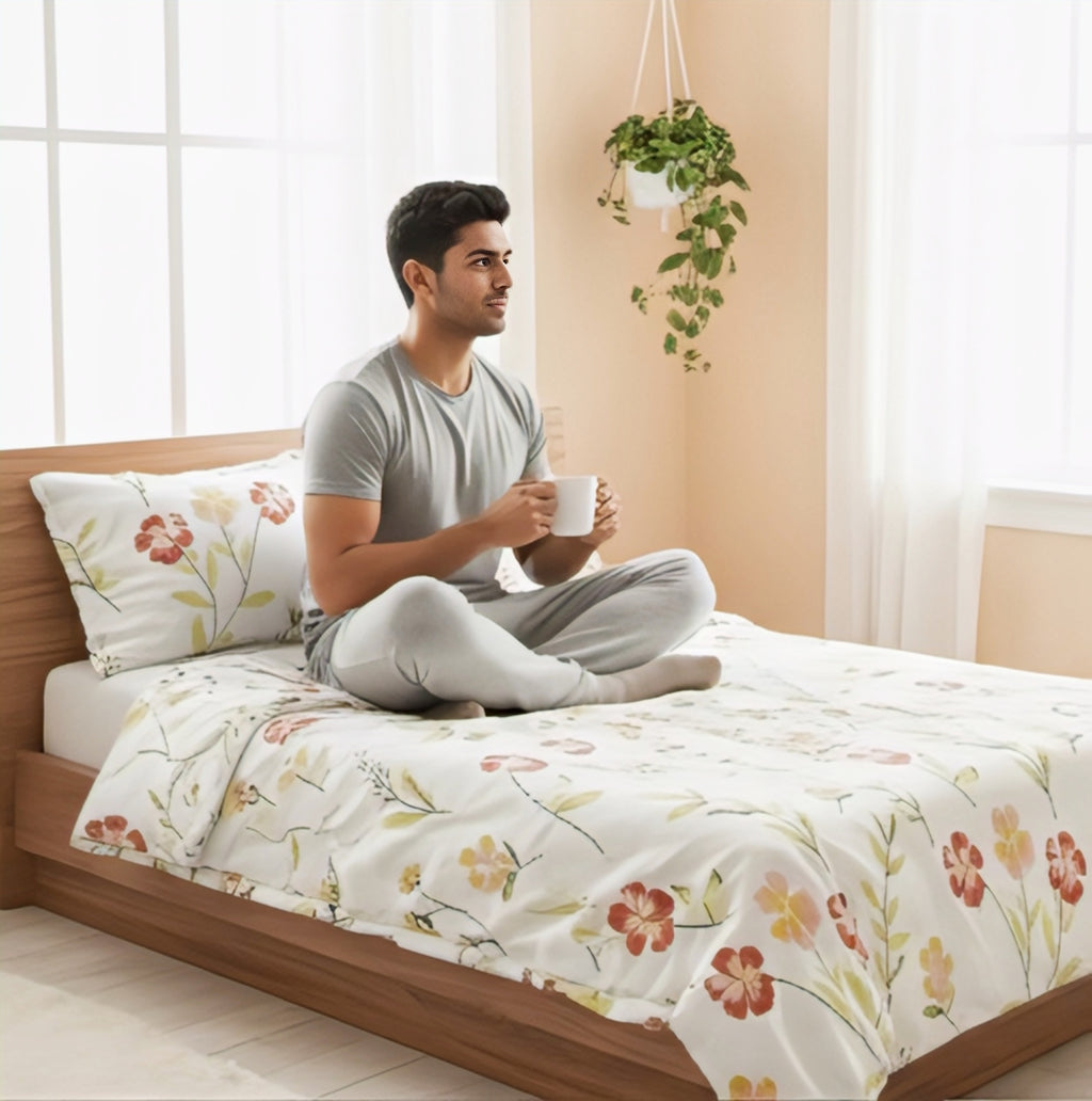 Premium Cotton Floral Bedsheet Set – Elegant, Soft & Stylish