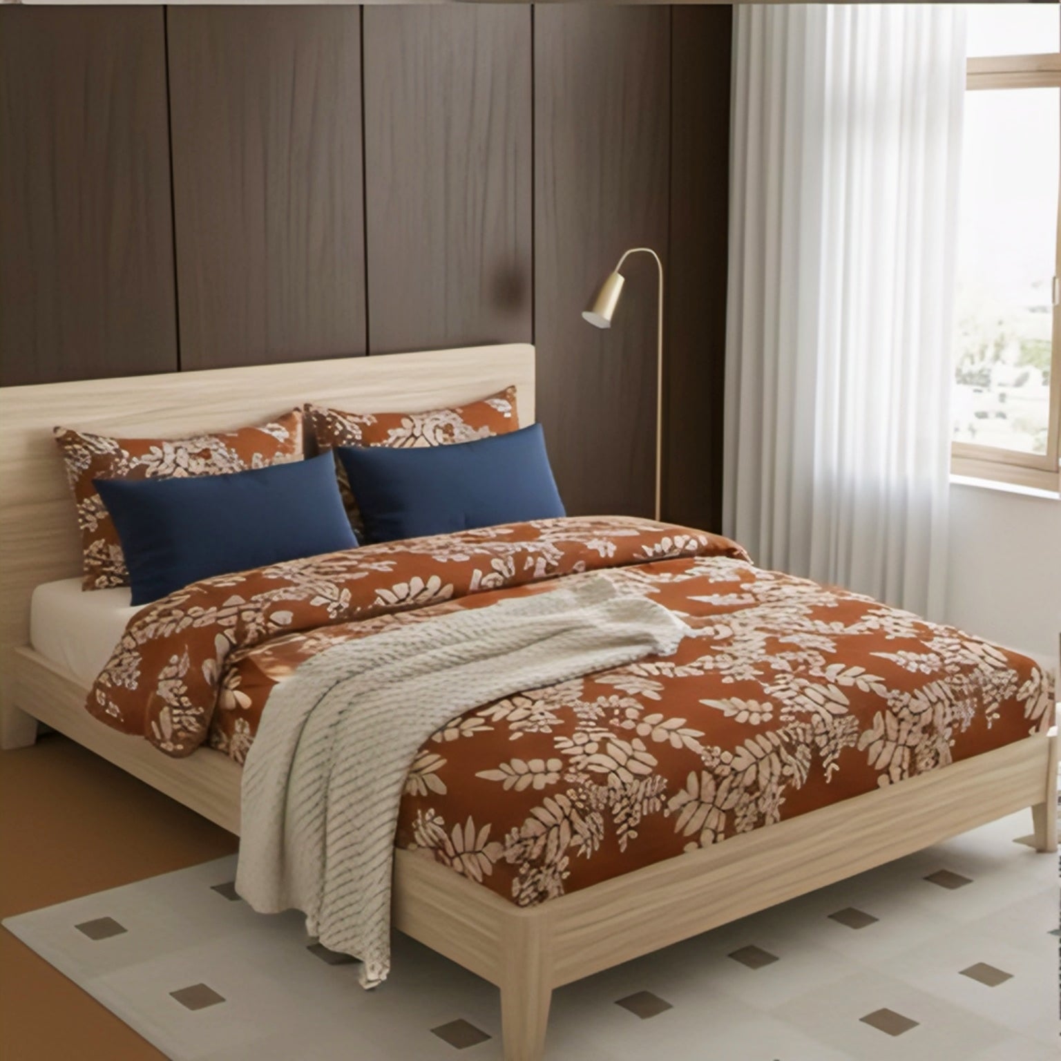 Premium Maroon Floral Cotton Bedsheet Set – Classic Elegance with Modern Comfort