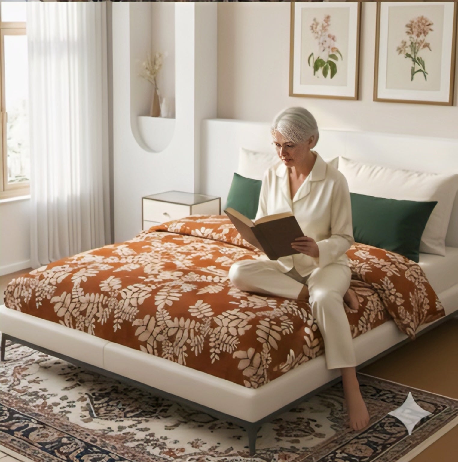 Premium Maroon Floral Cotton Bedsheet Set – Classic Elegance with Modern Comfort