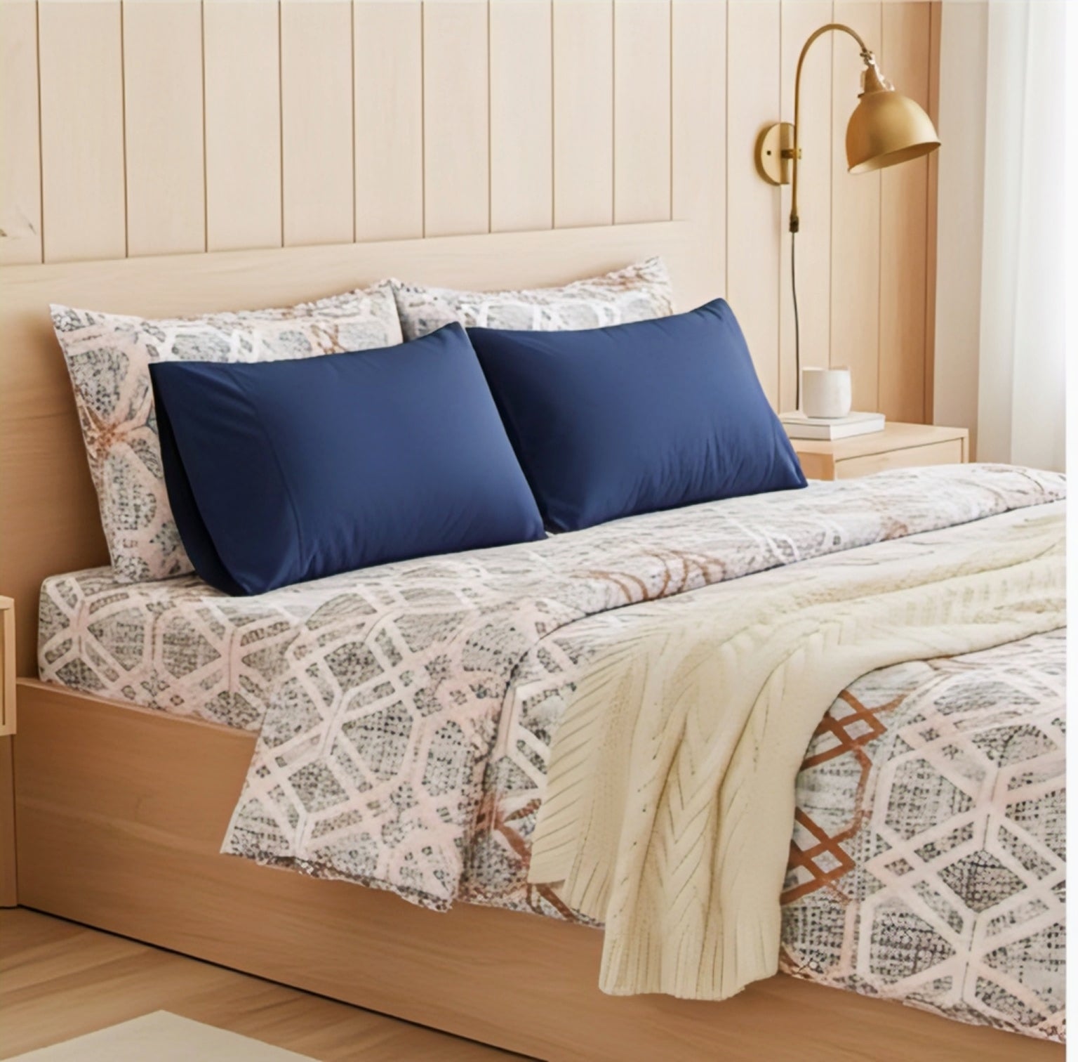 Modern Geometric Premium Cotton Bedsheet Set