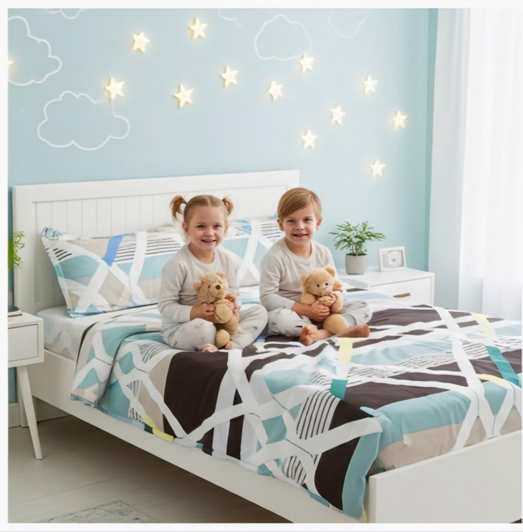 Premium Geometric Print Bedsheet Set