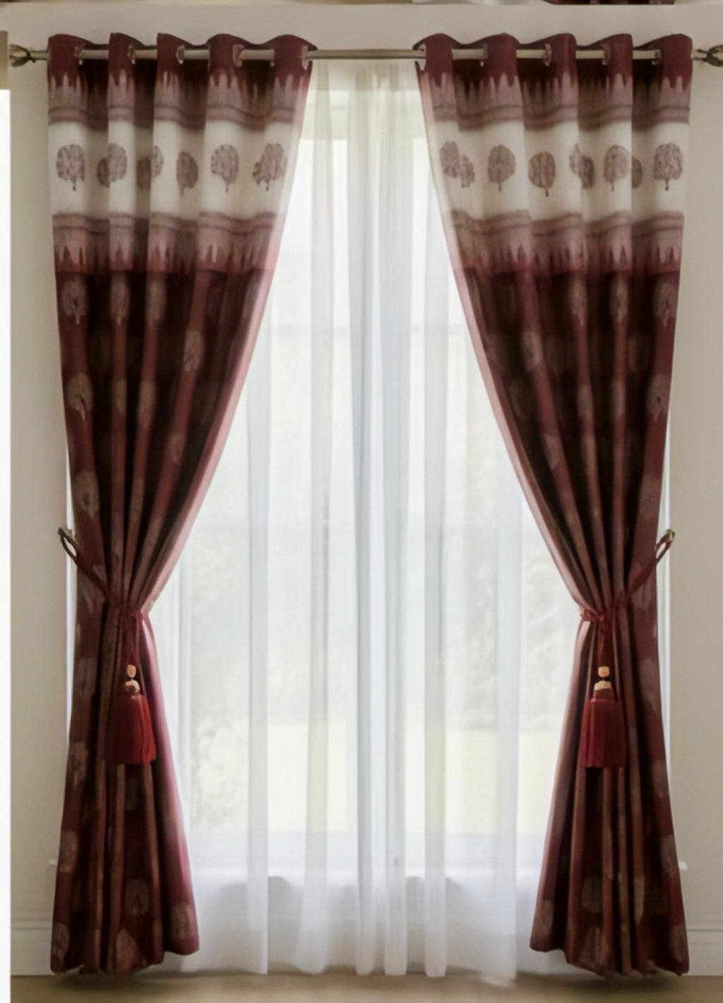 Royal Maroon Elegance Long Curtains