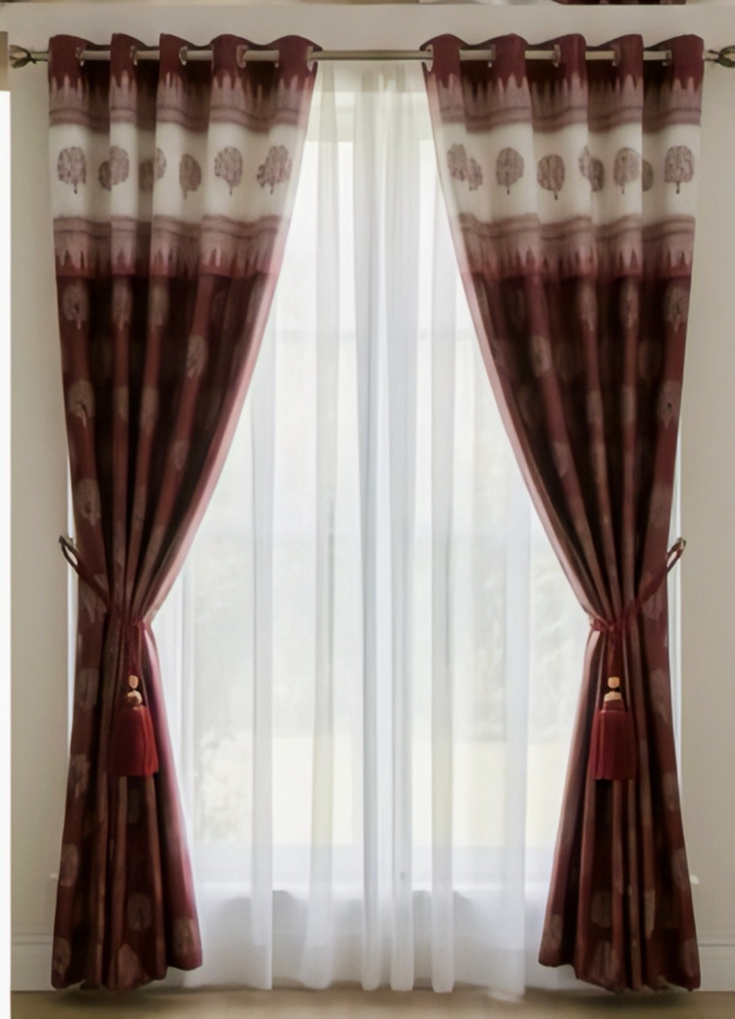 Royal Maroon Elegance Long Curtains