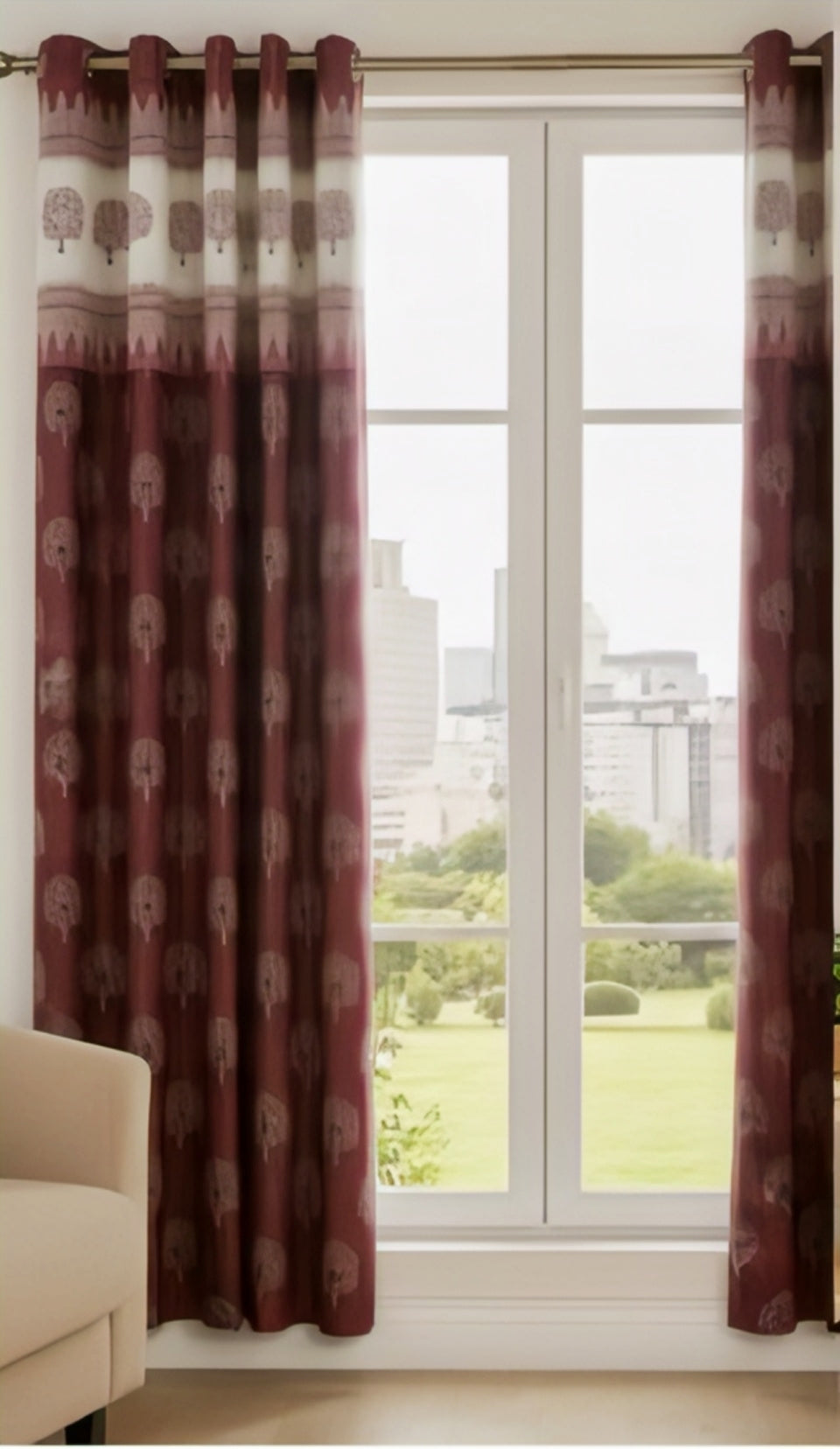 Royal Maroon Elegance Long Curtains