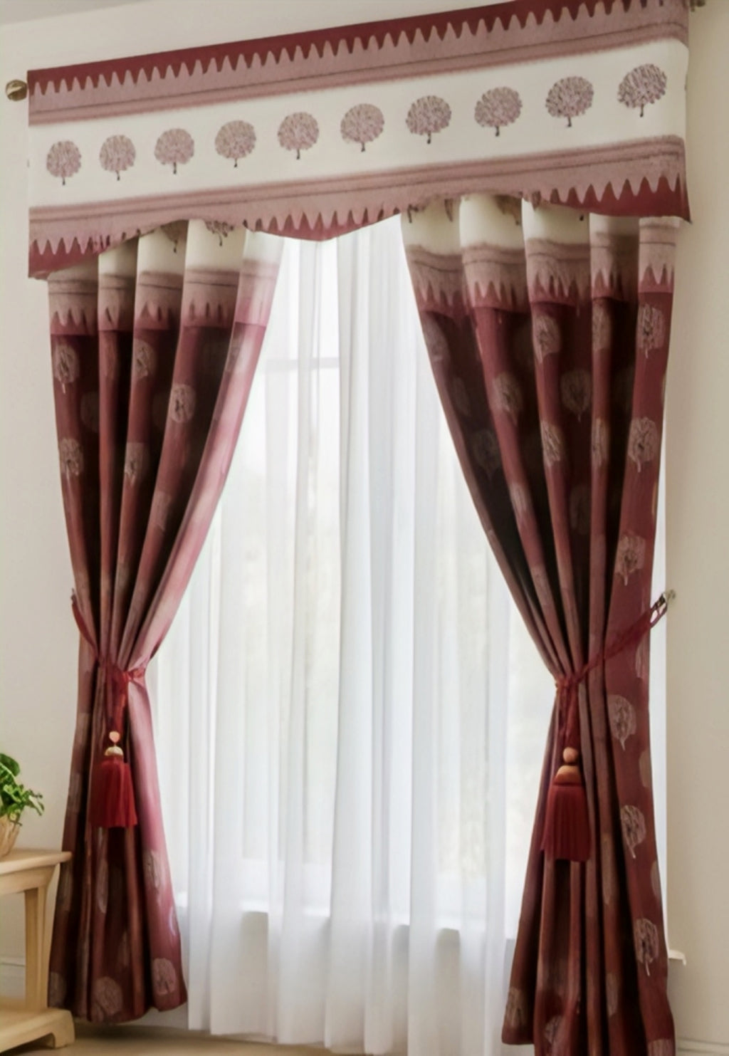 Royal Maroon Elegance Long Curtains