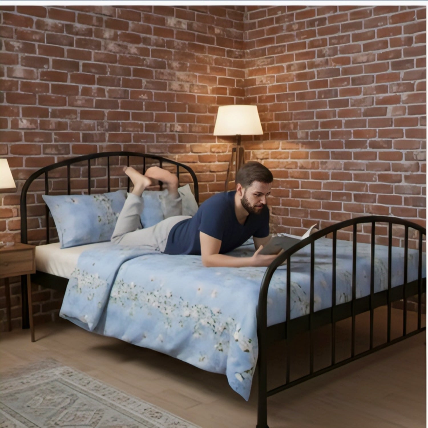 BlissBloom Sky Blue Bedding Set