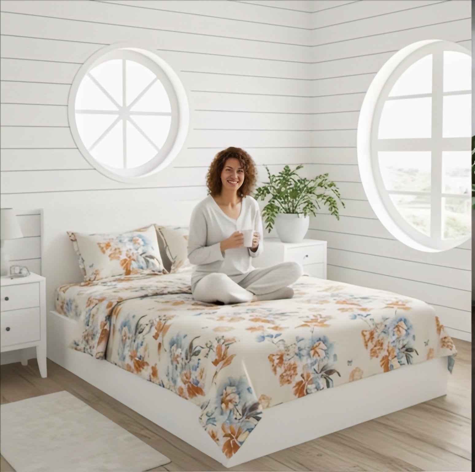 BloomAura Premium Floral Bedsheet Set