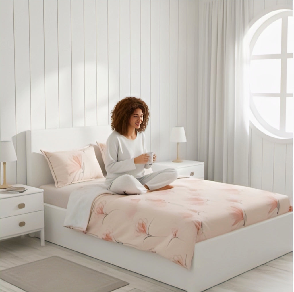 BlushBloom Premium Cotton Floral Bedsheet Set
